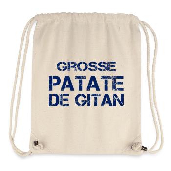 Grosse Patate de Gitan (bleu) - Sac à cordon recyclé Stanley/Stella - blanc naturel - Devant