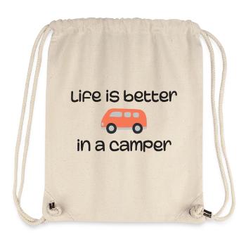 Das Leben ist besser in einem Camper - Stanley/Stella recycelter Gym Bag - Naturweiß - Vorne