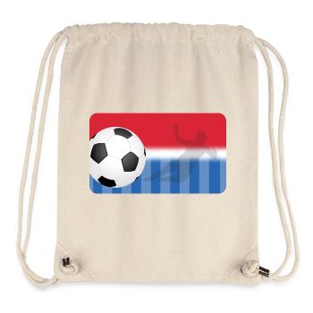 Football - rouge bleu - joueur de football - Sac à cordon recyclé Stanley/Stella - blanc naturel - Devant