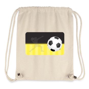 Football - noir jaune - joueur de football - Sac à cordon recyclé Stanley/Stella - blanc naturel - Devant