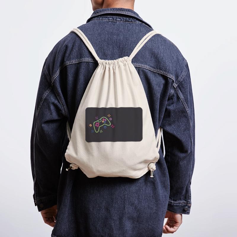 Bunter Spielecontroller auf schwarzem Hintergrund Stanley/Stella recycelter Gym Bag