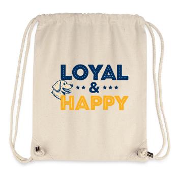 Loyal & Happy Chien Logo - Sac à cordon recyclé Stanley/Stella - blanc naturel - Devant