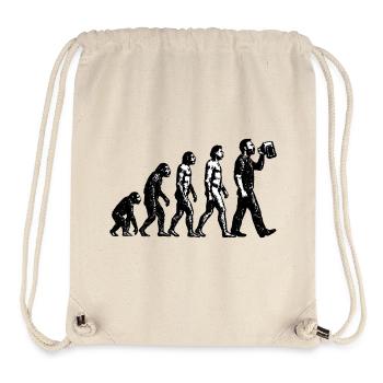 Evolution zum Biertrinker Grunge Design - Stanley/Stella recycelter Gym Bag - Naturweiß - Vorne