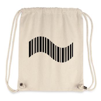 Code-barres en forme ondulée - Sac à cordon recyclé Stanley/Stella - blanc naturel - Devant