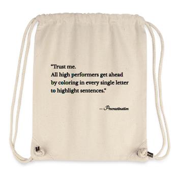 Procrastination - Stanley/Stella Recycled Gym Bag - natural - Front