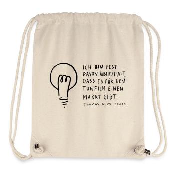 Thomas Edison - Sac à cordon recyclé Stanley/Stella - blanc naturel - Devant
