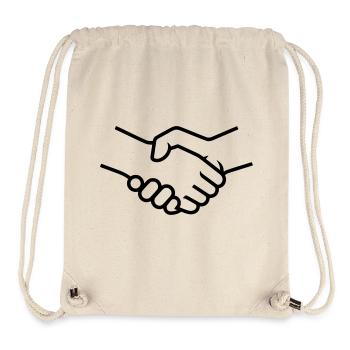 Handshake Hands Teamwork - Stanley/Stella Recycled Gym Bag - natural - Front