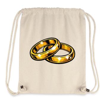 Anneaux de mariage en or Symbole de l’Éternité - Sac à cordon recyclé Stanley/Stella - blanc naturel - Devant