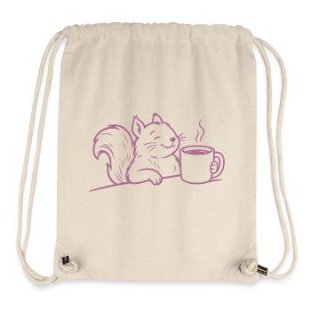 Eichhörnchen Kaffee Illustration Kaffeeliebe - Stanley/Stella recycelter Gym Bag - Naturweiß - Vorne