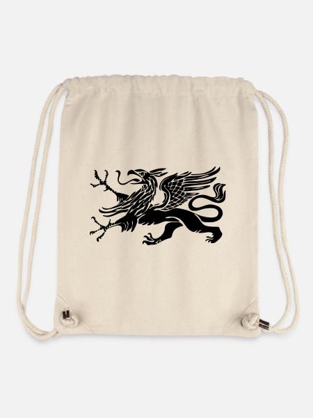 Oiseau Griffon de Rostock en noir - Sac à cordon recyclé Stanley/Stella - blanc naturel