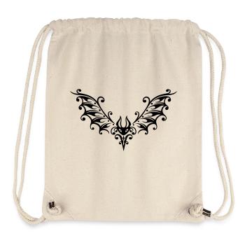 Gothic Tribal Fledermaus Tattoo – filigrane Flügel - Stanley/Stella recycelter Gym Bag - Naturweiß - Vorne