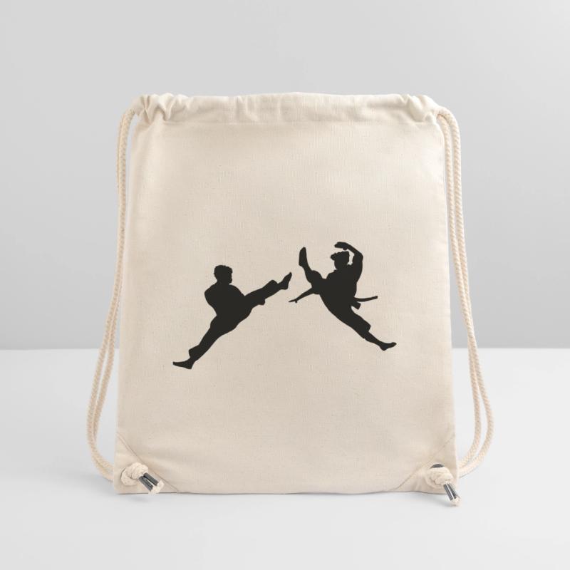 Zwei fliegende Karate-Kick oder Teakwondo-Kick Stanley/Stella recycelter Gym Bag