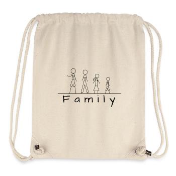 Famille de figurines en bâton - Sac à cordon recyclé Stanley/Stella - blanc naturel - Devant