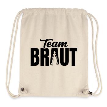 Team Braut JGA Outfit Junggesellenabschied Party - Stanley/Stella recycelter Gym Bag - Naturweiß - Vorne