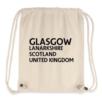 Glasgow – Scotland Textdesign - Sac à cordon recyclé Stanley/Stella - blanc naturel - Devant