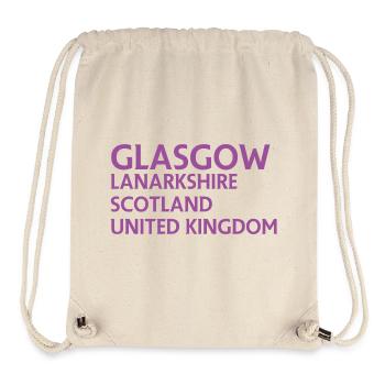Glasgow – Scotland Textdesign - Sac à cordon recyclé Stanley/Stella - blanc naturel - Devant