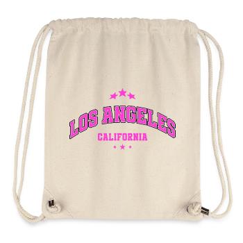 Los Angeles Neon Pink Lettering - Stanley/Stella Recycled Gym Bag - natural - Front