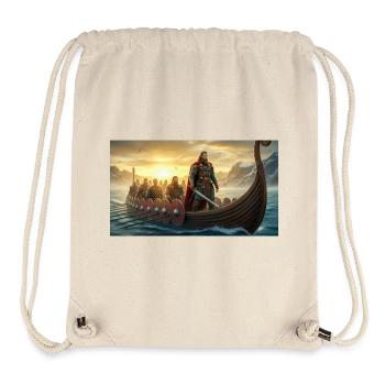 Beowulf arrive au Danemark avec des guerriers nordiques my - Sac à cordon recyclé Stanley/Stella - blanc naturel - Devant