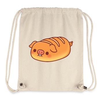 Mignonne miche baguette de cochon - Sac à cordon recyclé Stanley/Stella - blanc naturel - Devant
