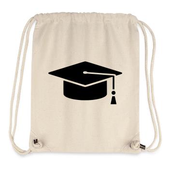 Graduation Cap Absolvent Logo - Stanley/Stella recycelter Gym Bag - Naturweiß - Vorne