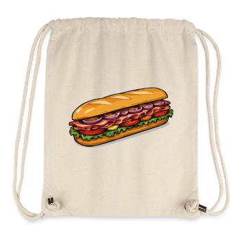 Cartoon Hot Dog Motif - Stanley/Stella Recycled Gym Bag - natural - Front