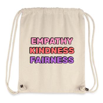 Empathy Kindness Fairness  - Stanley/Stella Recycled Gym Bag - natural - Front