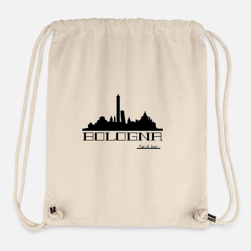 Neon-Umrisse der Skyline von Bologna - Stanley/Stella recycelter Gym Bag - Naturweiß