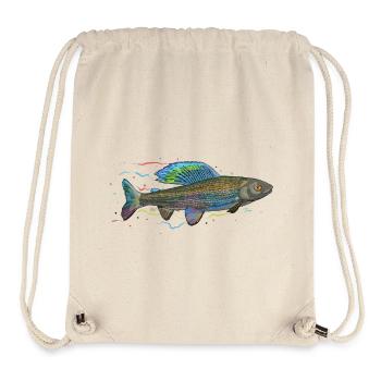 Chromatischer irisierender Fisch – Äsche - Stanley/Stella recycelter Gym Bag - Naturweiß - Vorne