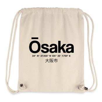 Typographie d’Osaka, Japon avec coordonnées - Sac à cordon recyclé Stanley/Stella - blanc naturel - Devant