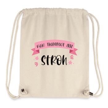 Lustiger Pferde Spruch Reiten Therapeut Stroh - Stanley/Stella recycelter Gym Bag - Naturweiß - Vorne