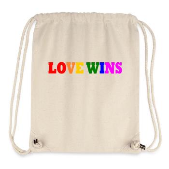 Love wins - Stanley/Stella recycelter Gym Bag - Naturweiß - Vorne
