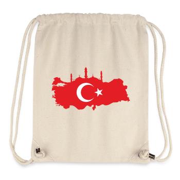Turkish map with mosque silhouette - Stanley/Stella Recycled Gym Bag - natural - Front