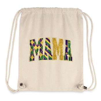 MAMA Mardi Gras Glitzerbuchstaben - Stanley/Stella recycelter Gym Bag - Naturweiß - Vorne