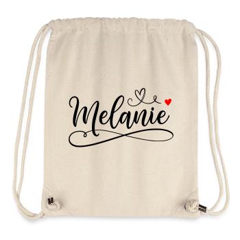 Melanie Last name First name with heart - Stanley/Stella Recycled Gym Bag - natural - Front