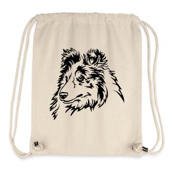 Sheltie Head - Stanley/Stella Recycled Gym Bag - natural - Front