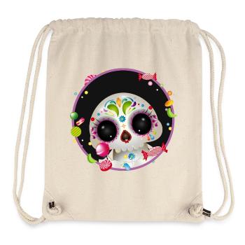 Cute Sugar Skull in candy frame - Stanley/Stella Recycled Gym Bag - natural - Front