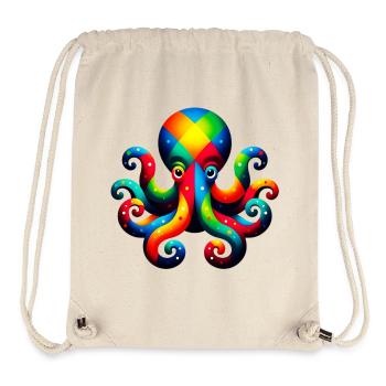 Harlekin Oktopus - Stanley/Stella recycelter Gym Bag - Naturweiß - Vorne