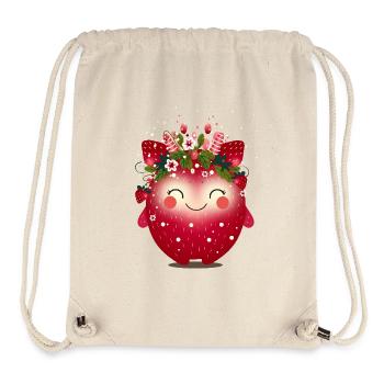 Cheerful fantasy monster as strawberry - Stanley/Stella Recycled Gym Bag - natural - Front