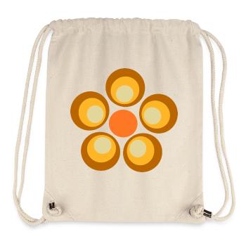 Motif floral rétro hippie des années 70 - Sac à cordon recyclé Stanley/Stella - blanc naturel - Devant
