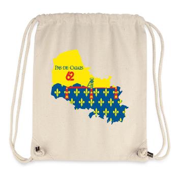 Stilisierte Karte des Pas-de-Calais mit seinen Symbolen - Stanley/Stella recycelter Gym Bag - Naturweiß - Vorne