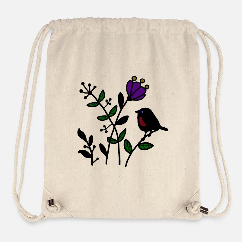 Natur_mit_Vogel - Sac à cordon recyclé Stanley/Stella - blanc naturel