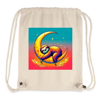 Sloth sleeps on the Moon - Stanley/Stella Recycled Gym Bag - natural - Front