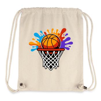 Rainbow Splash Basketballkorb - Stanley/Stella recycelter Gym Bag - Naturweiß - Vorne