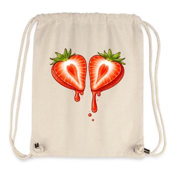 Divided strawberry with heart shape - Stanley/Stella Recycled Gym Bag - natural - Front