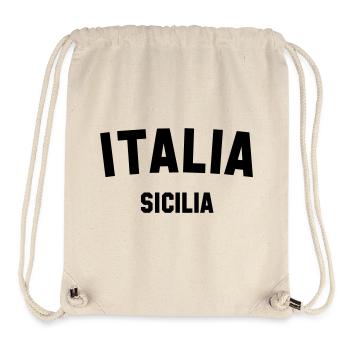 SICILIA Sicile Italie Italie - Sac à cordon recyclé Stanley/Stella - blanc naturel - Devant