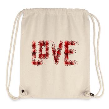 Éclaboussures de sang Grunge Love Typographie - Sac à cordon recyclé Stanley/Stella - blanc naturel - Devant