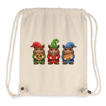 Wildschwein Weihnachten Jäger Keiler - Stanley/Stella recycelter Gym Bag - Naturweiß - Vorne