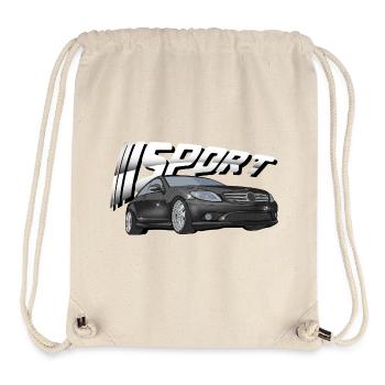 Schwarz glänzender Sportwagen cls  - Stanley/Stella recycelter Gym Bag - Naturweiß - Vorne