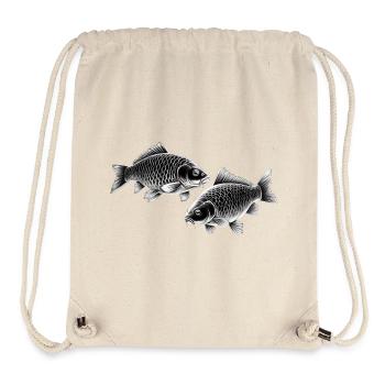 Dessin à la craie de la carpe - Sac à cordon recyclé Stanley/Stella - blanc naturel - Devant