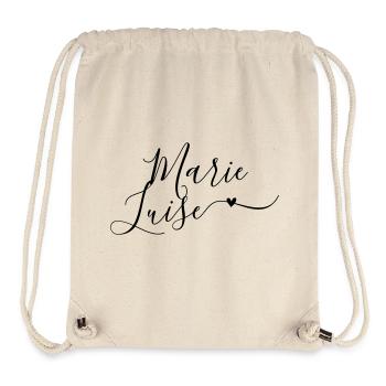 Marie-Luise Nom de famille Prénom Décoratif - Sac à cordon recyclé Stanley/Stella - blanc naturel - Devant